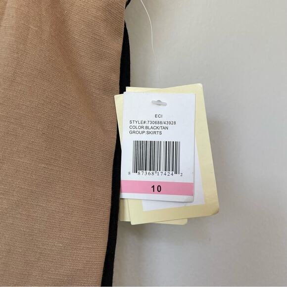 Eci New York Color Block Faux Leather A-Line Skirt - Picture 6 of 9